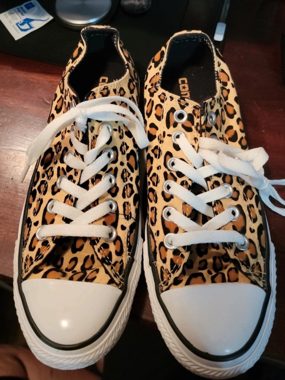 Women's Animal Print Converse All Stars - Size 7